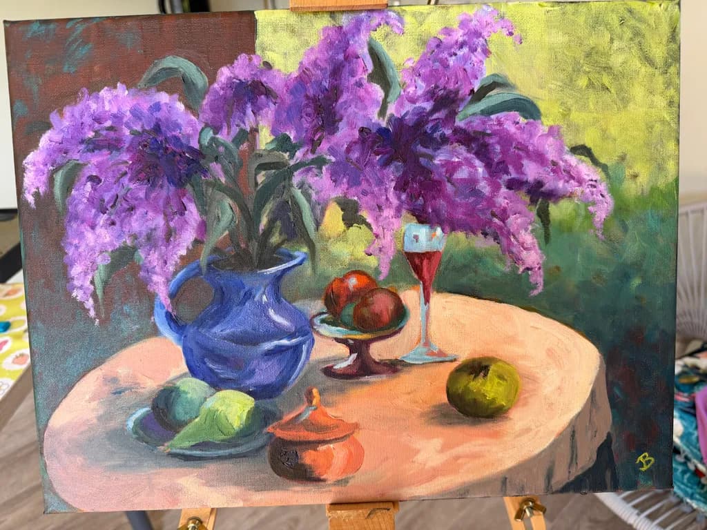Purple Lilacs Still Life