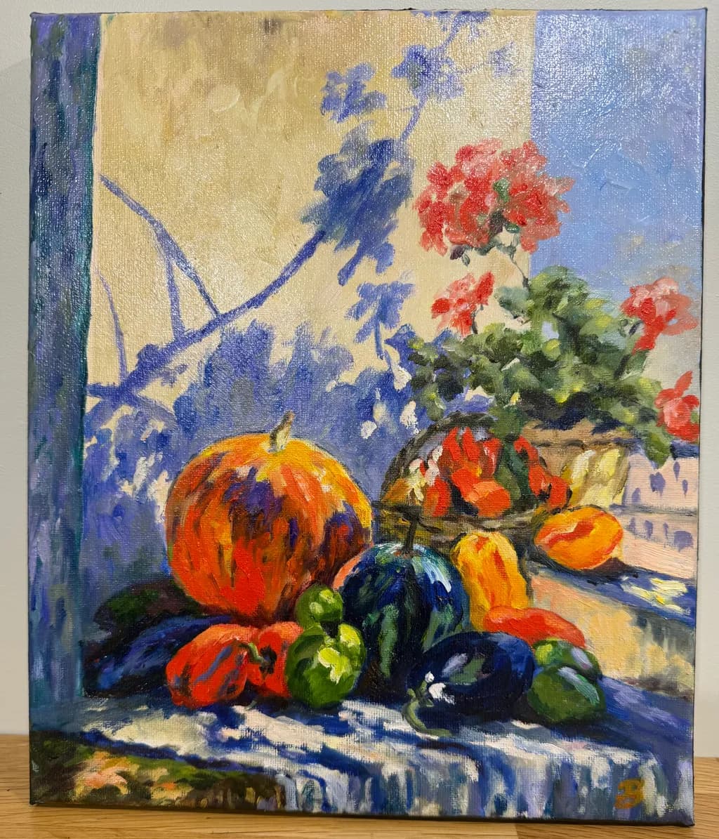 Still Life with Pumpkin and Peppers