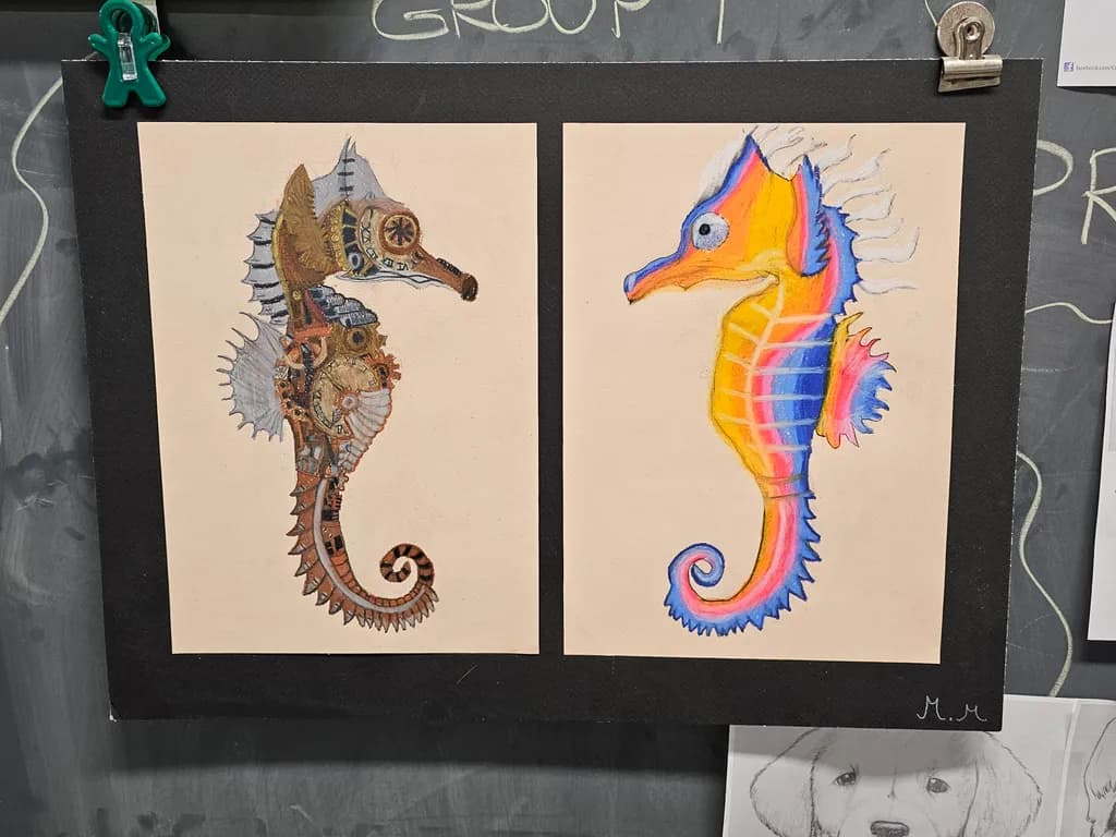 Dual Seahorses Contrast