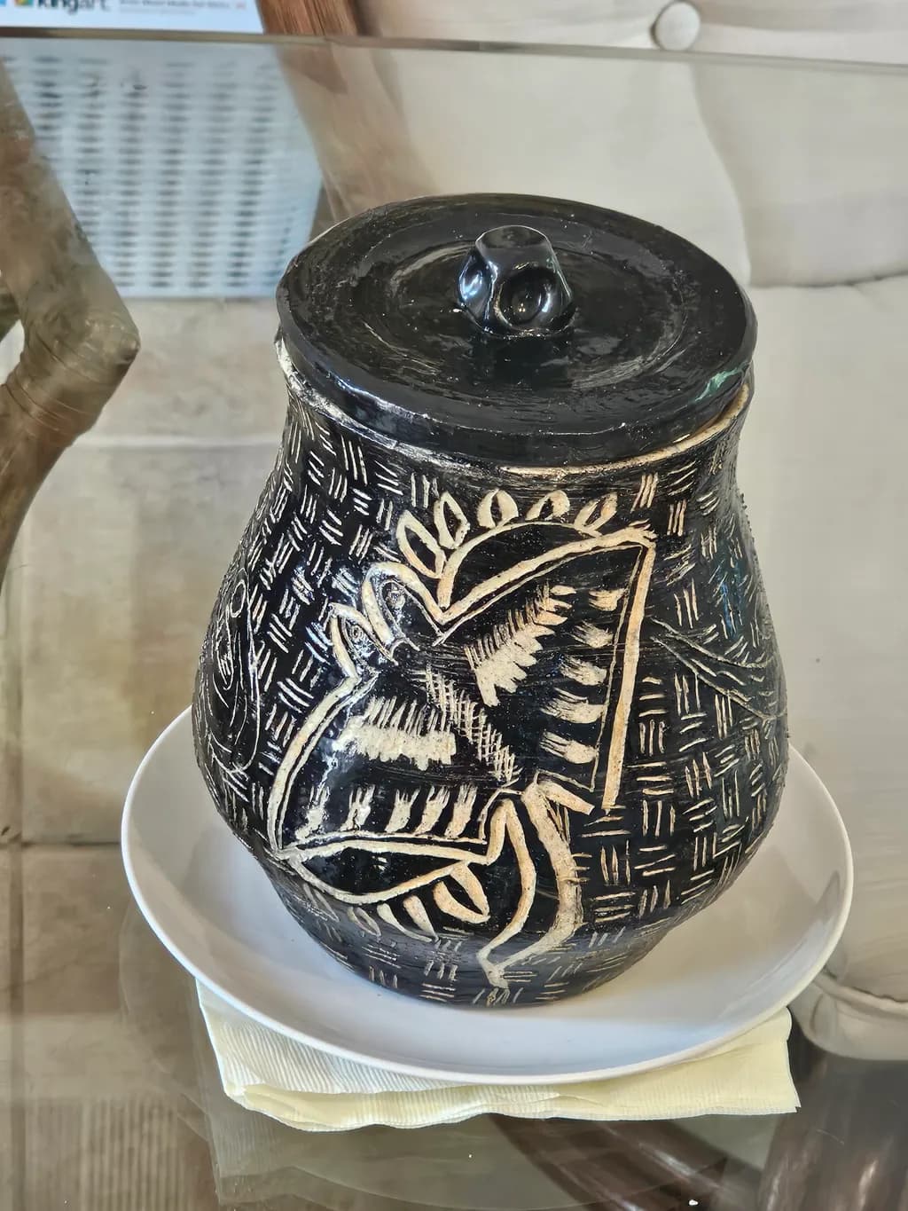 Carved Ebony Vessel
