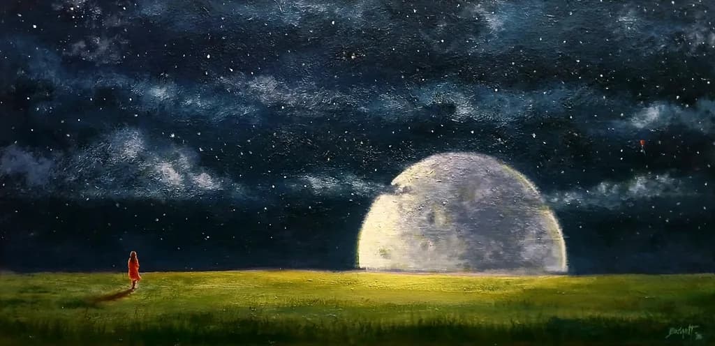 Moonlit Field Solitude