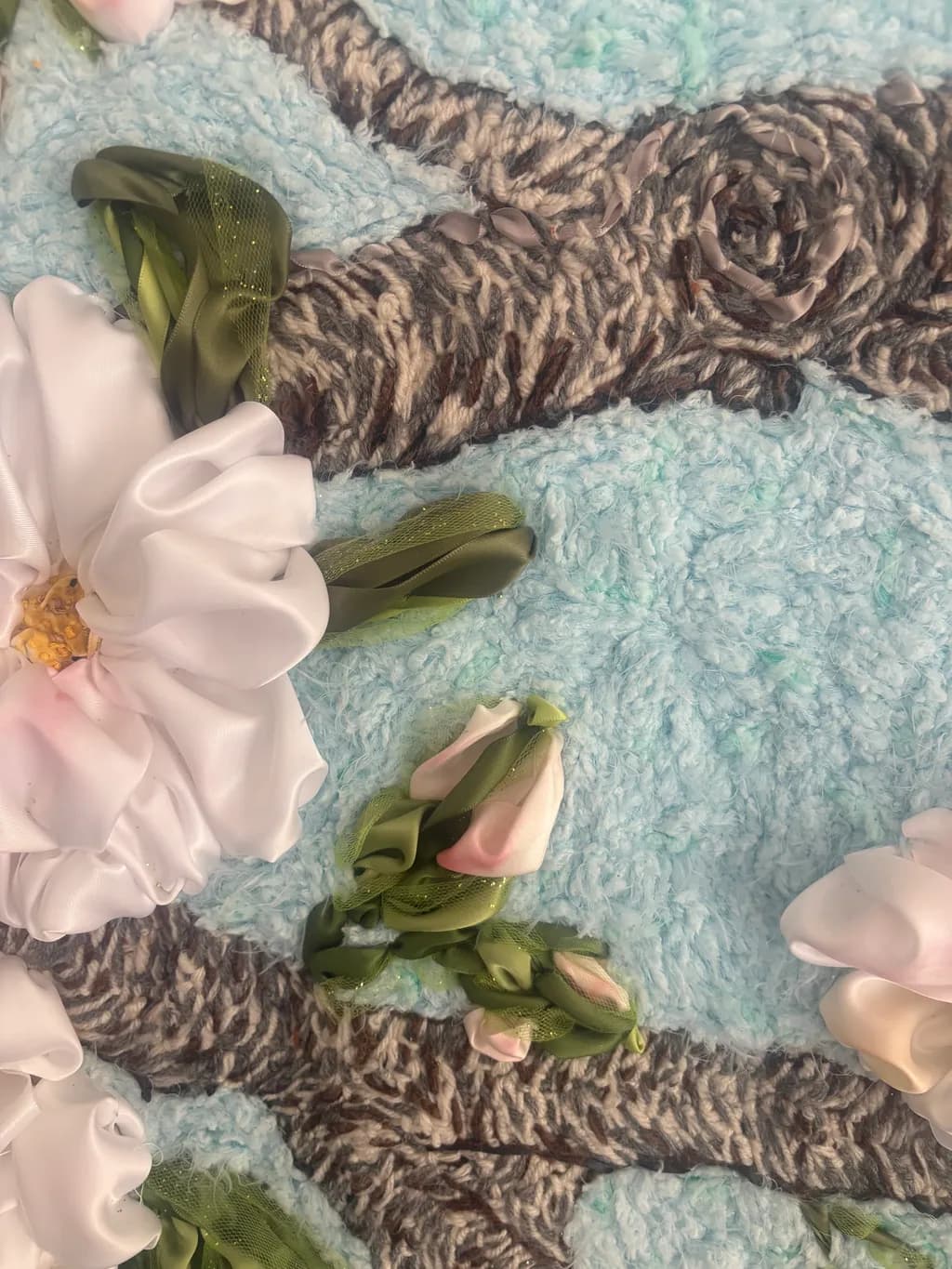 Embroidered Floral Textile