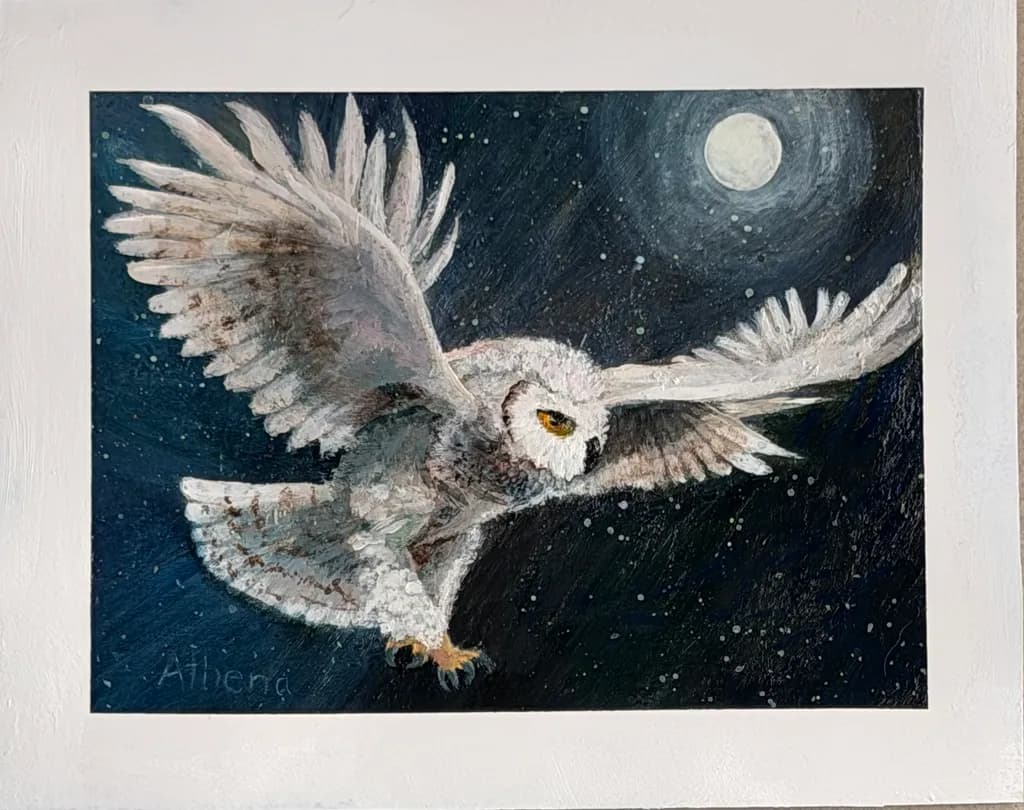 Moonlit Owl Flight