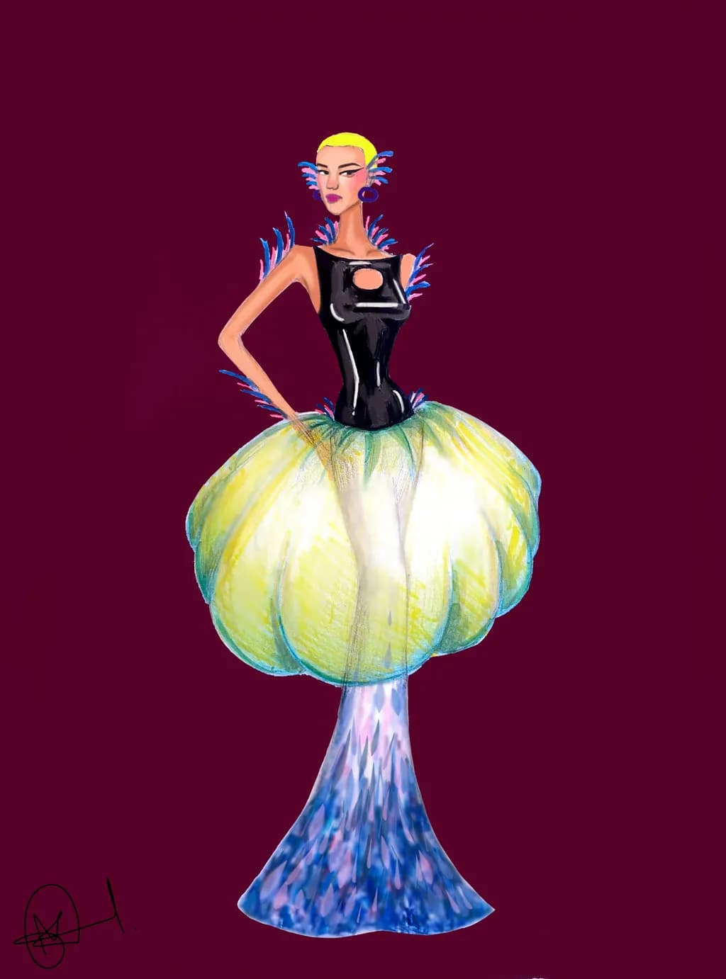 Vivid Blossom Gown