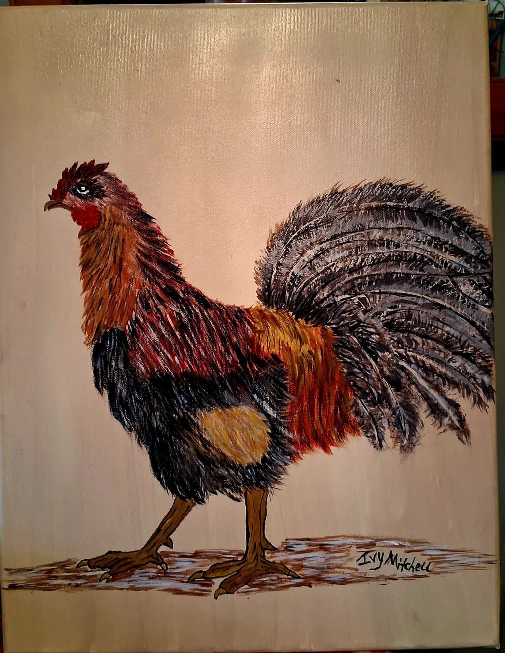 Rust Feather Rooster