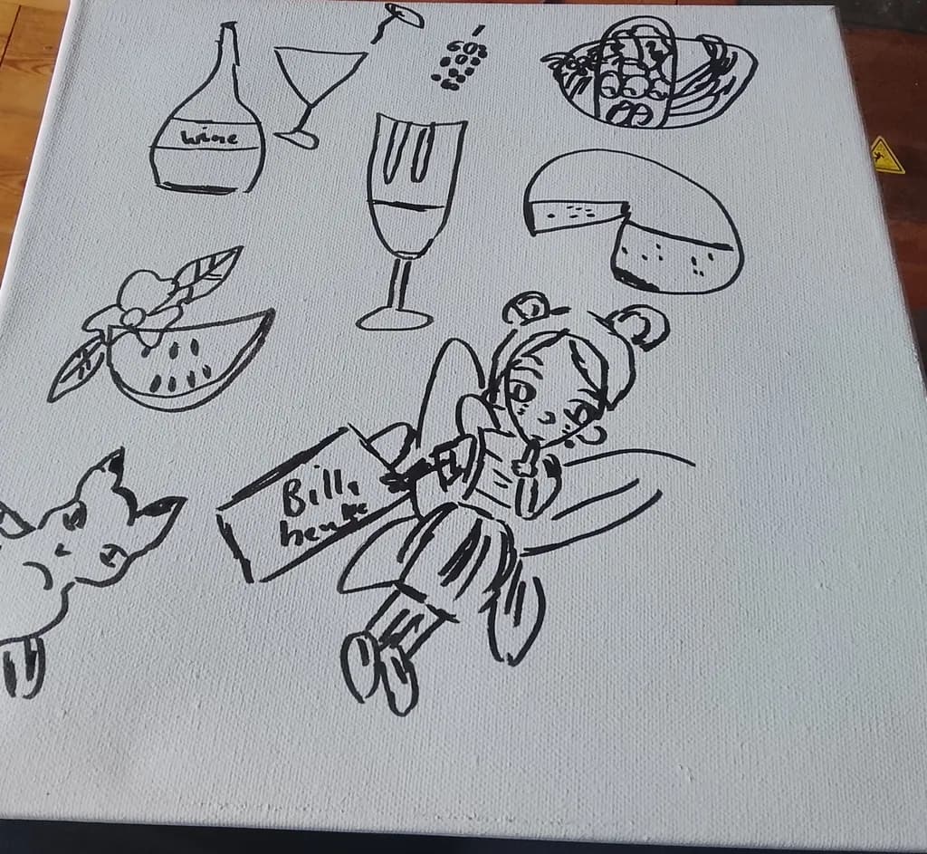 Wine and Whimsy Sketch