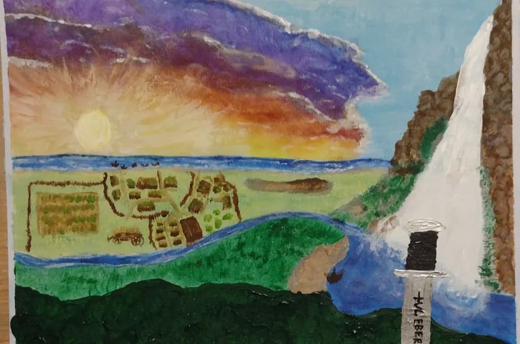 Sunset Over the Village
