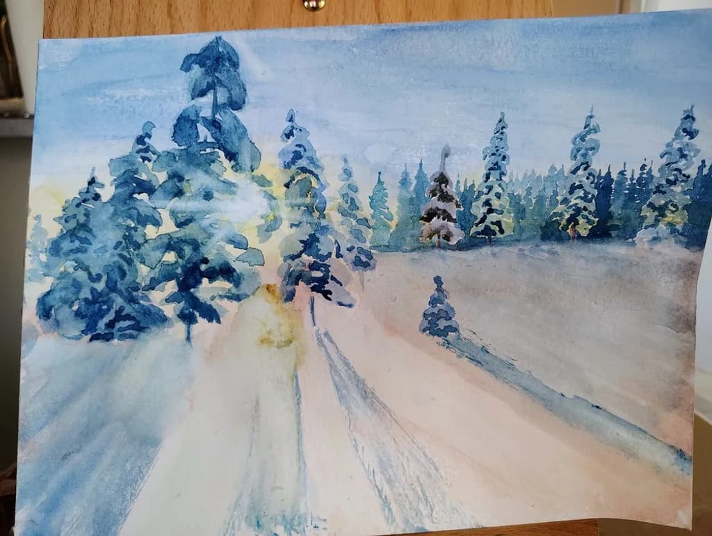 Snowy Forest Road