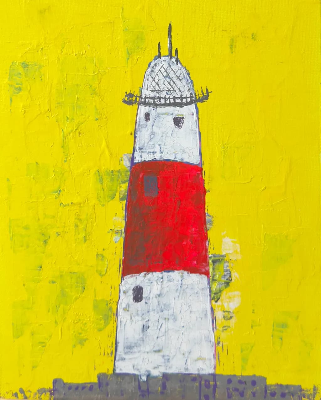 Red Beacon Against Yellow