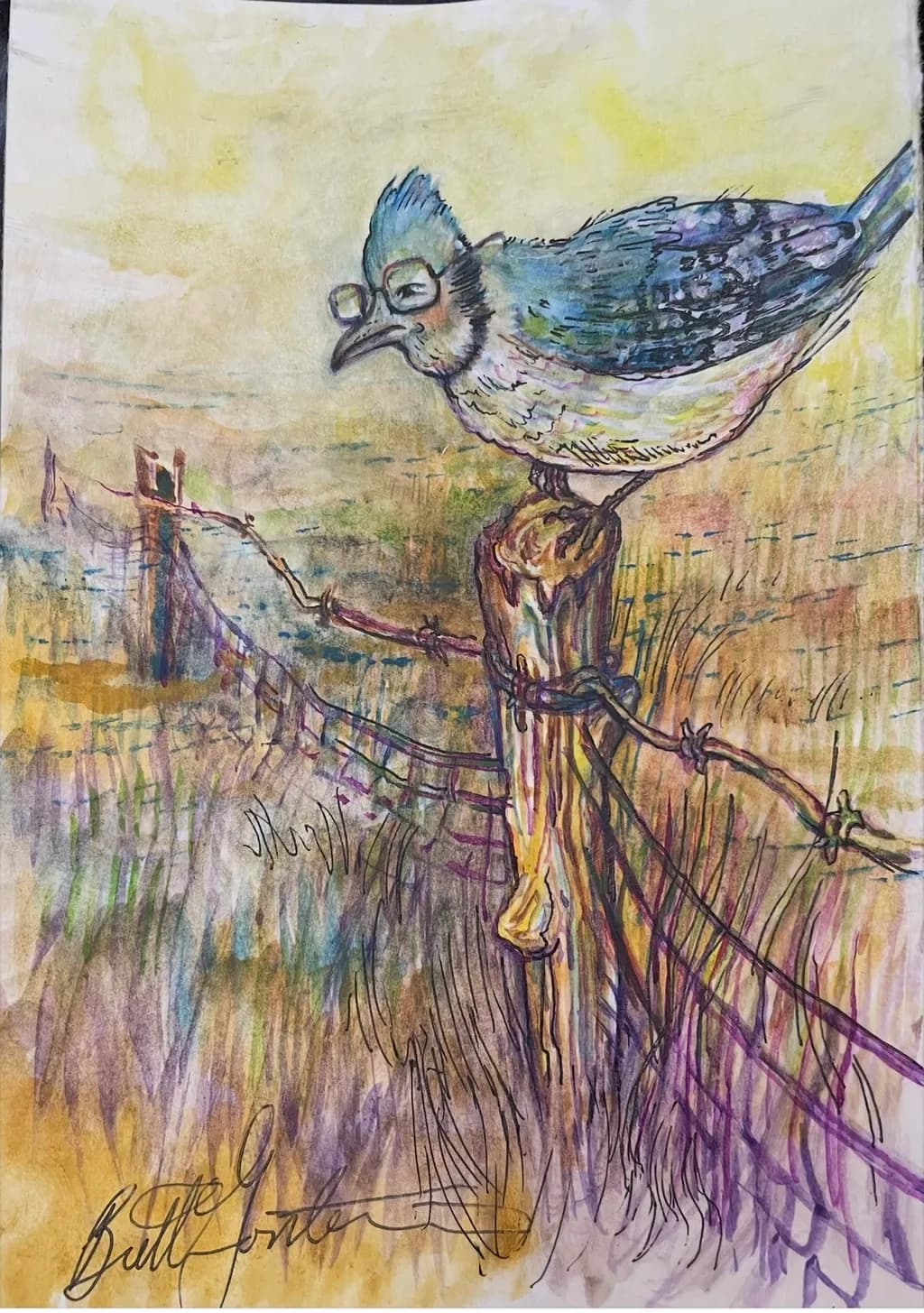 Bird on Fence