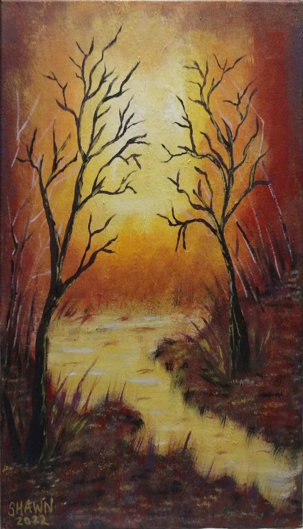 Golden Dusk Trees
