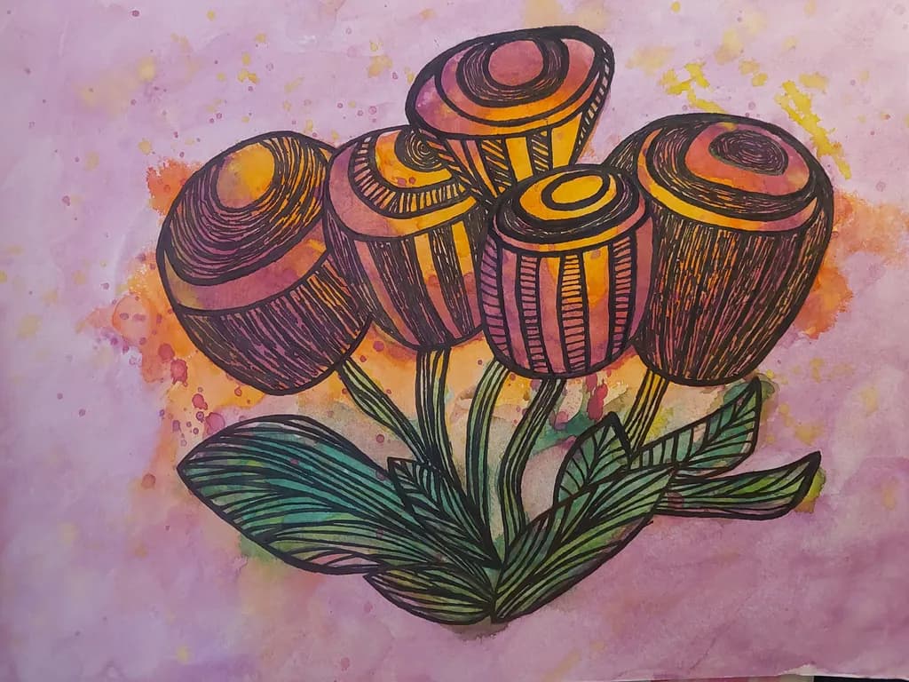 Abstract Floral Pods