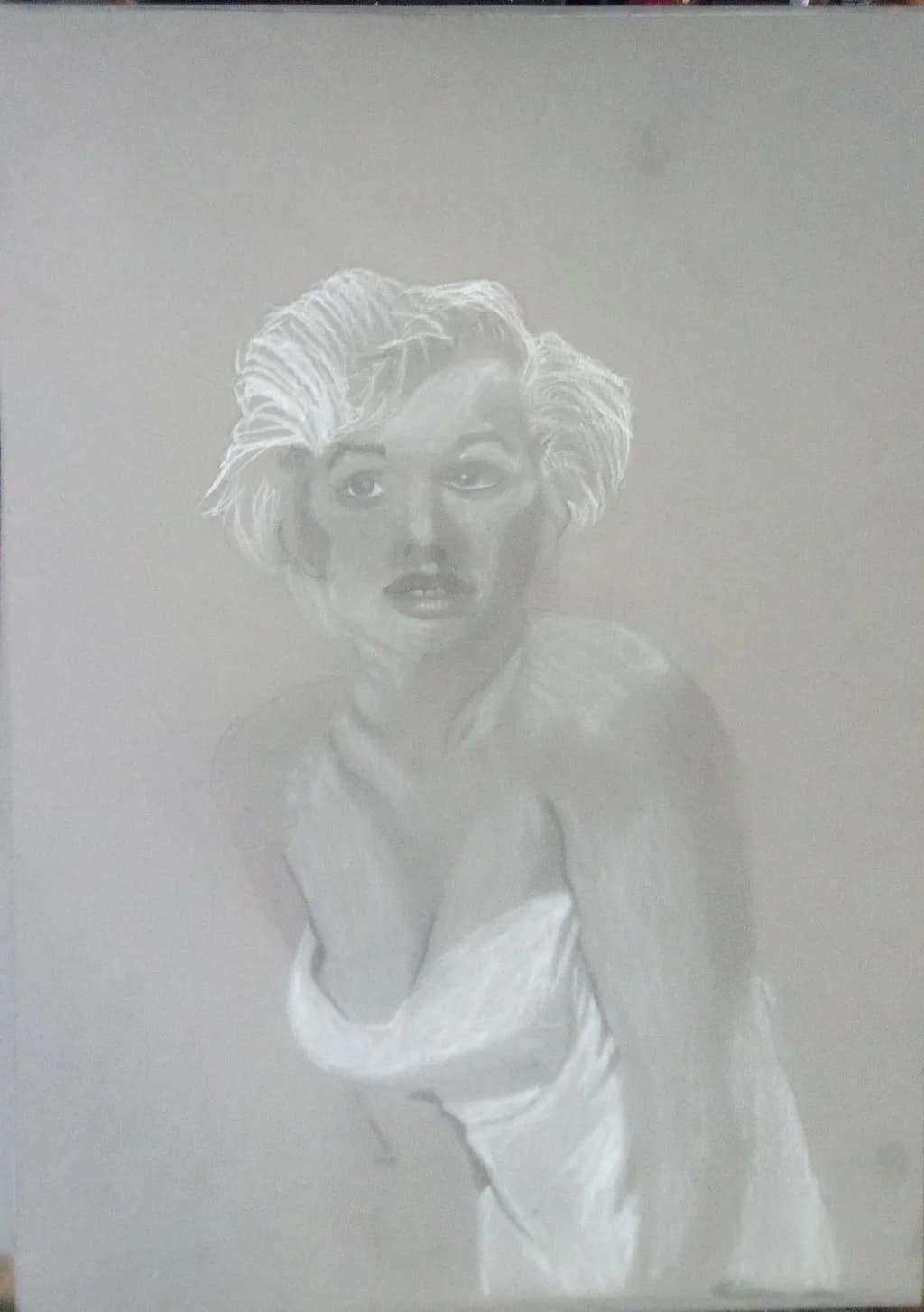 Monochrome White-Haired Portrait