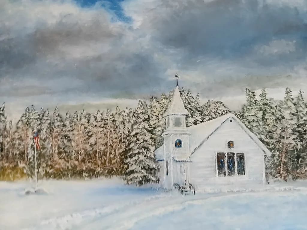 Snowy Church Winter