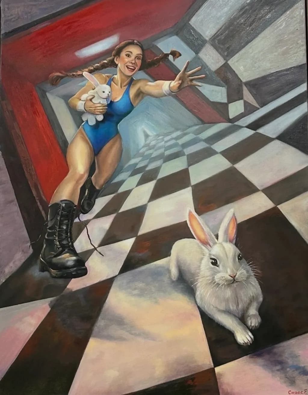 Rabbit Escape on Checkerboard