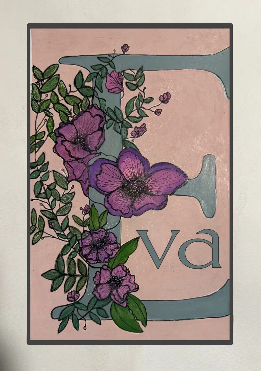 Floral Initial E
