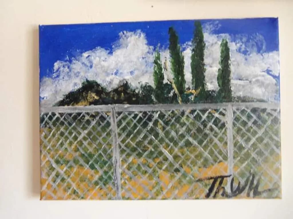 Fence and Cypress
