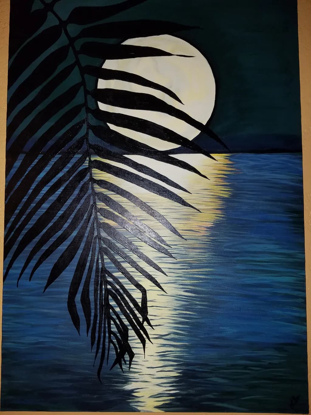 Moonlight Palm Reflection