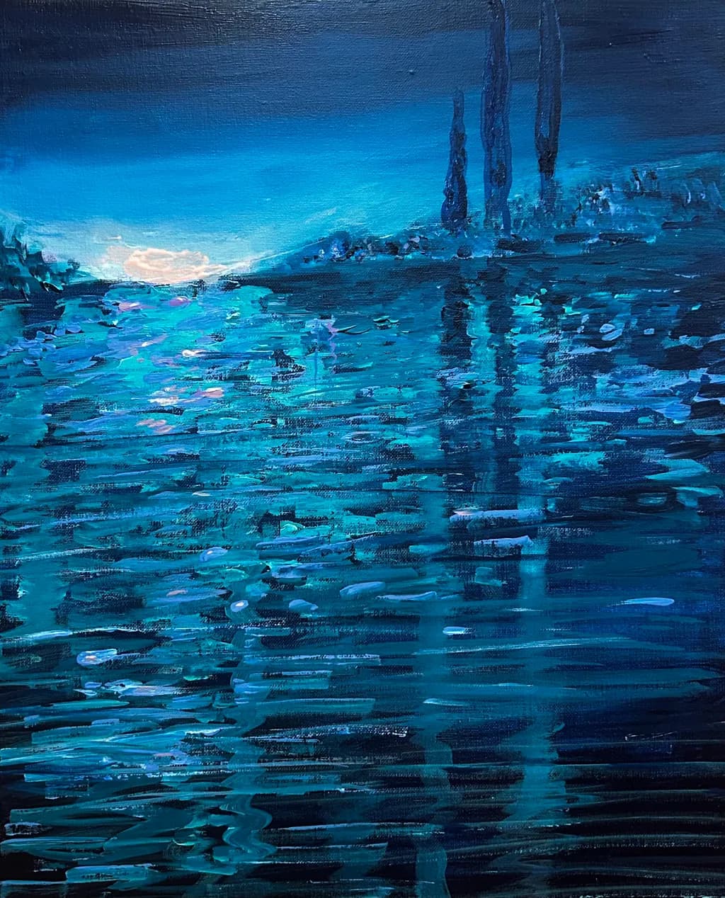 Moonlit Water Reflections
