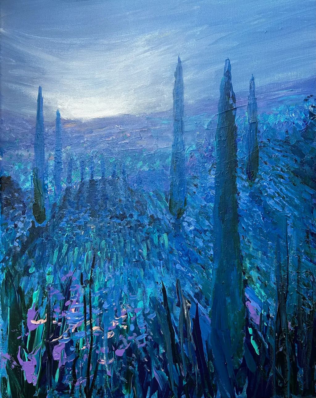 Blue Evening Trees