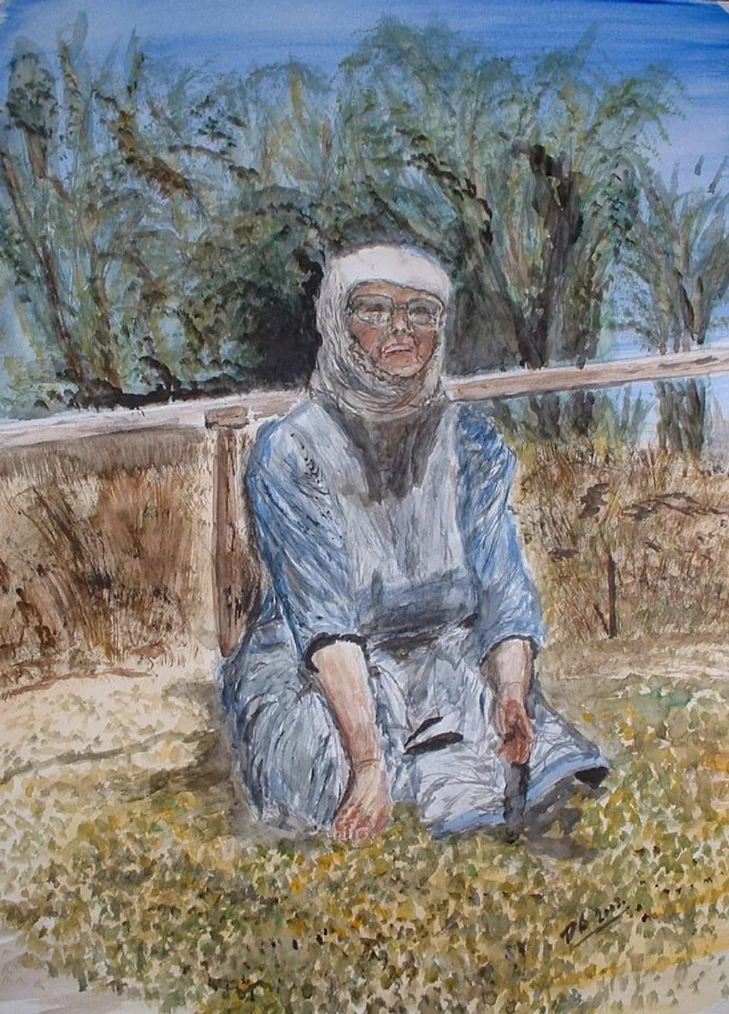 Gardener in Blue