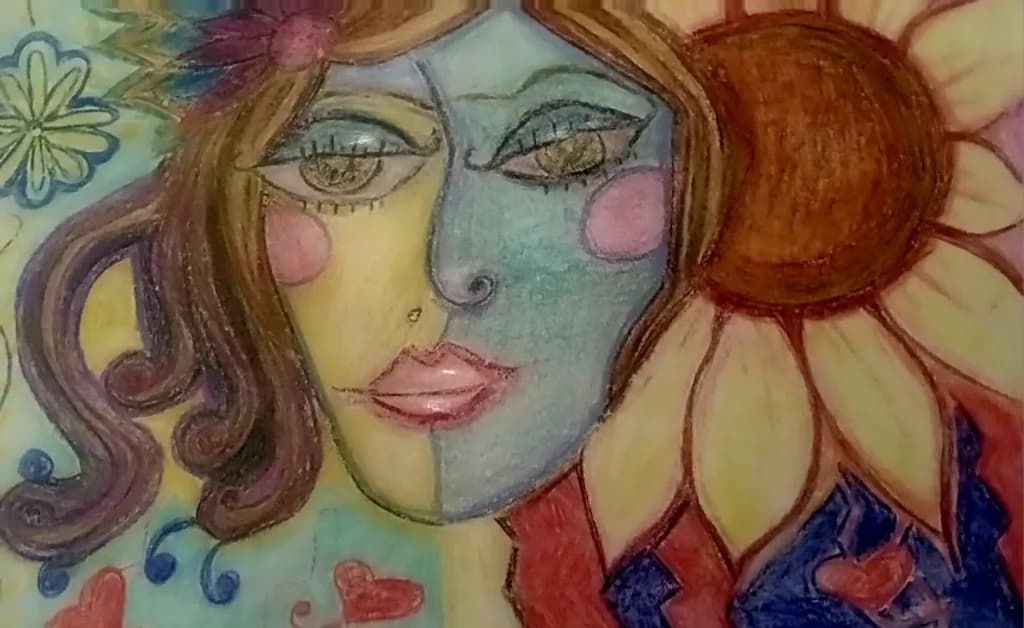 Colorful Floral Portrait