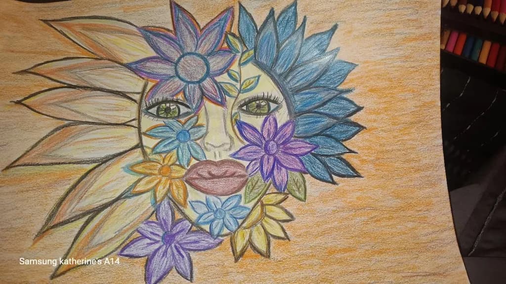 Abstract Flower Face