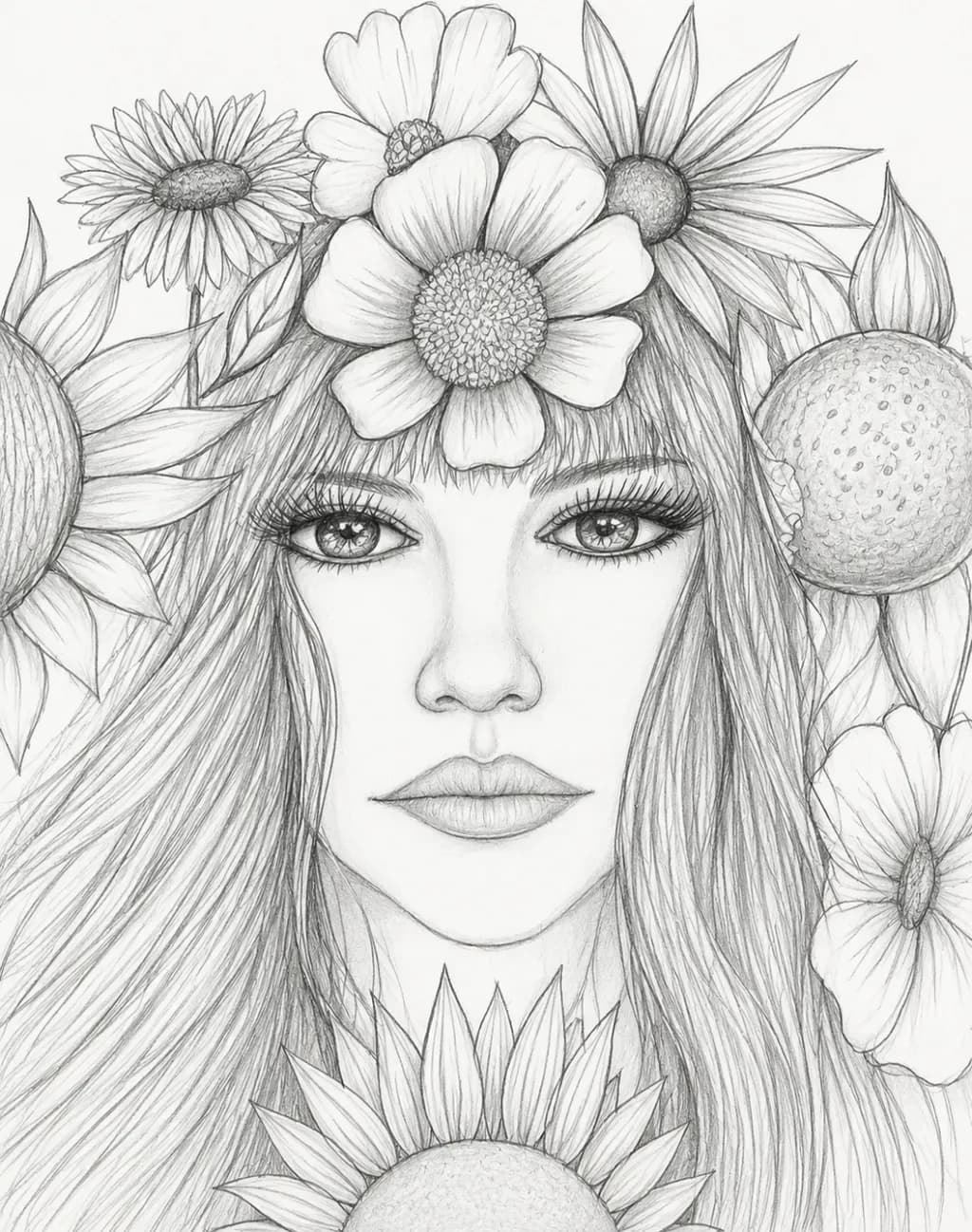 Botanical Woman Portrait