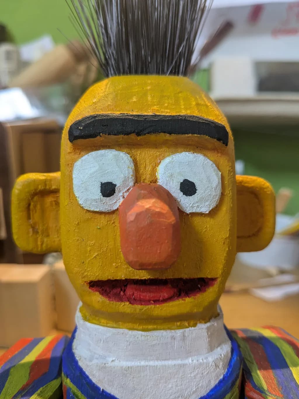 Wooden Bert Portrait