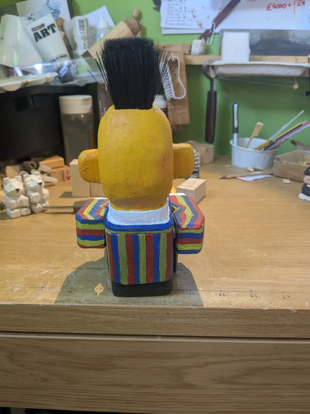 Striped Figure Sculpture