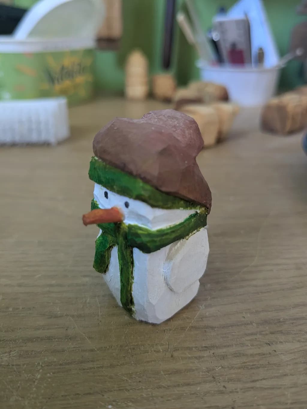 Carved Snowman Charm