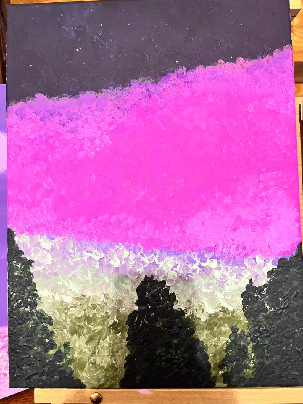 Pink Sky Over Trees