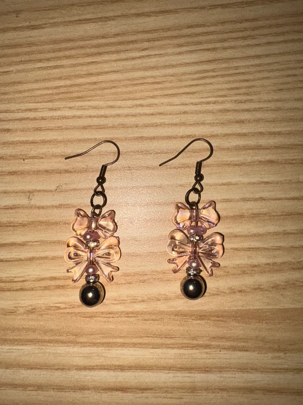 Pink Bow Earrings