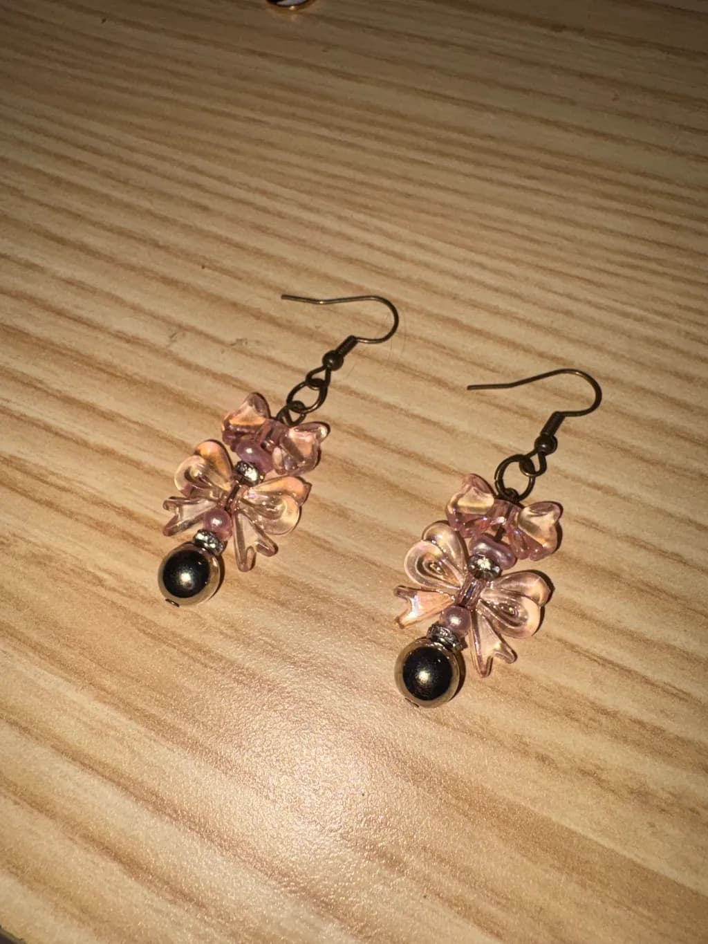 Pink Bow Earrings