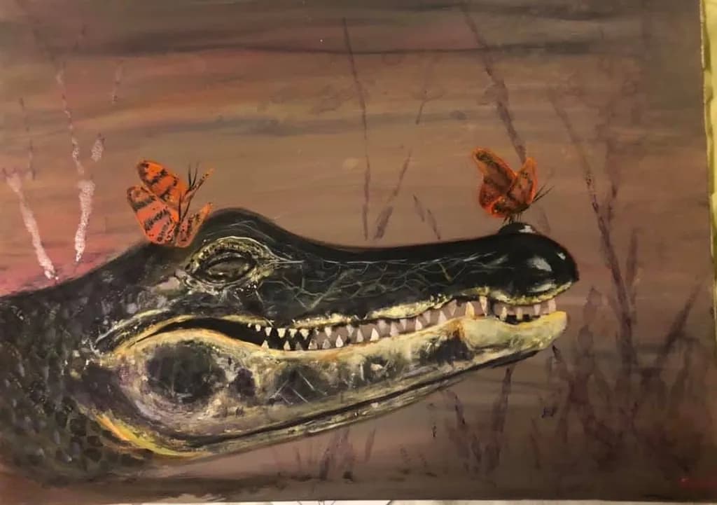Alligator and Butterflies