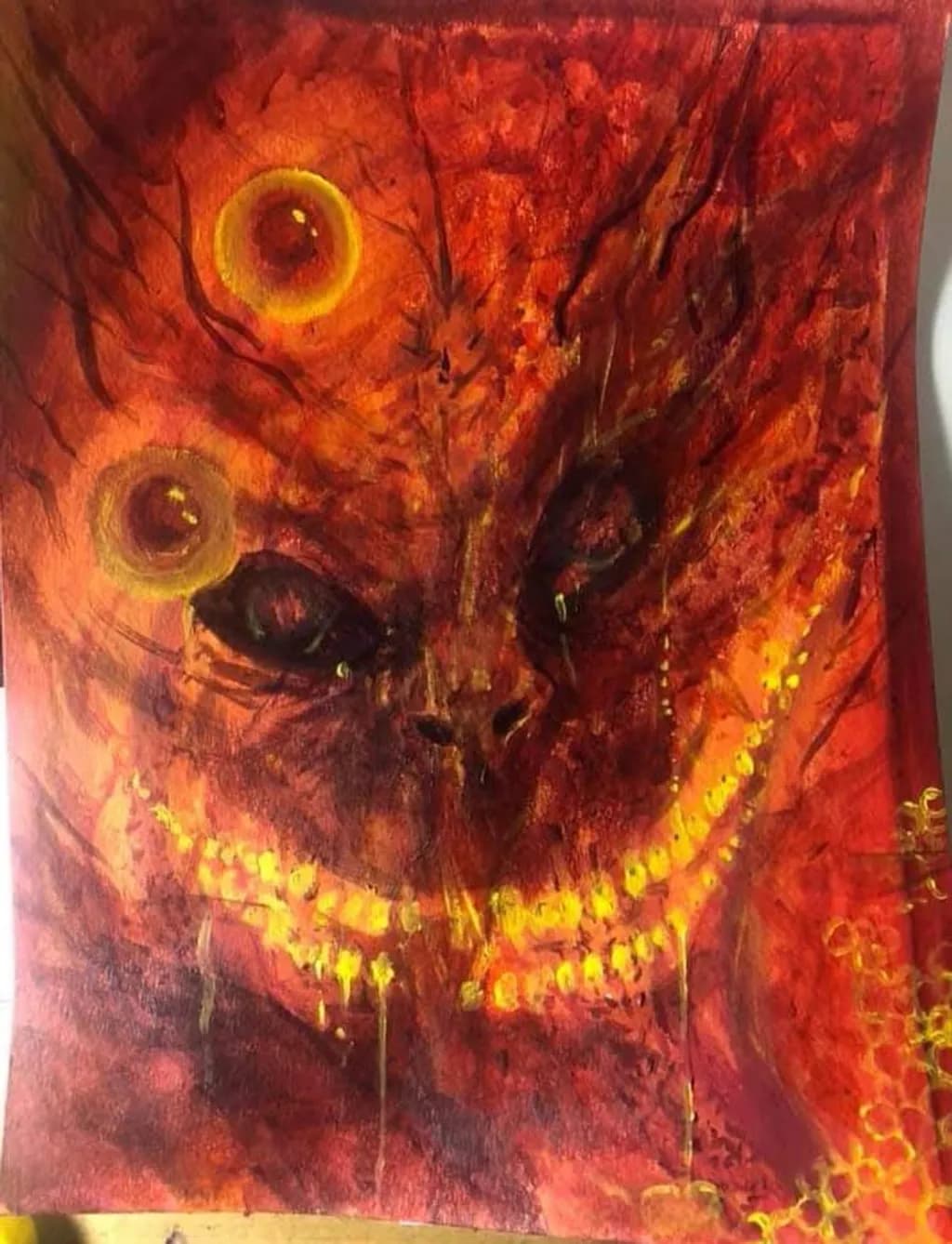 Fiery Creature Eyes