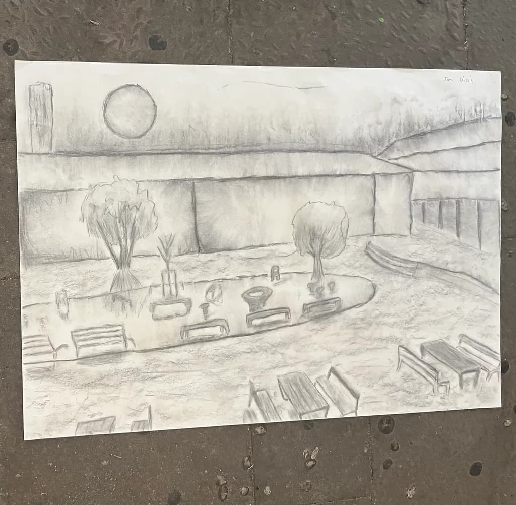 Quiet Courtyard Sketch
