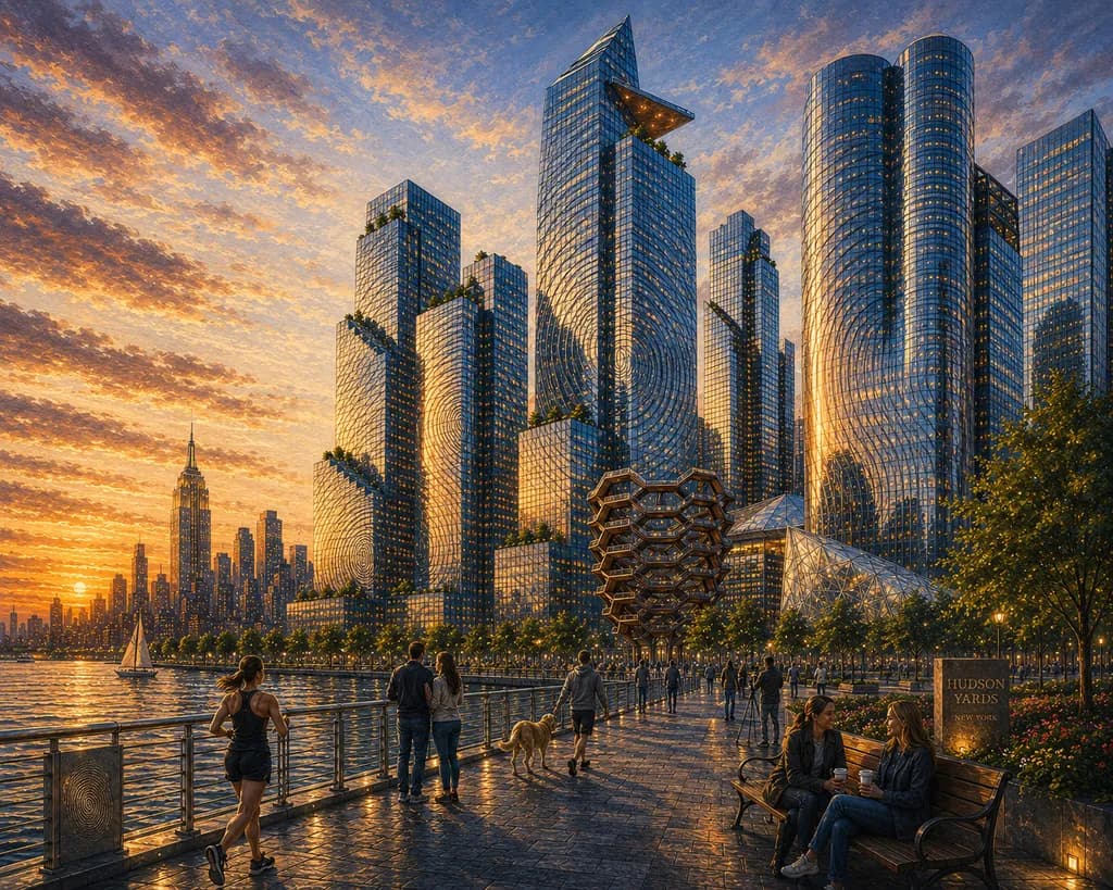 Urban Waterfront Sunset