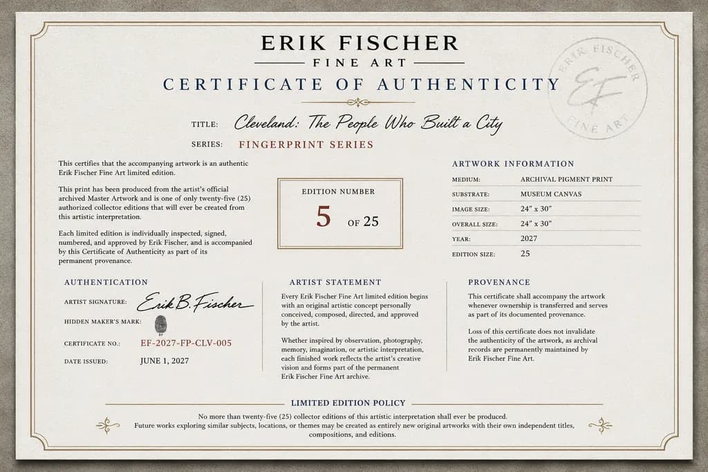 Cleveland Cityscape Certificate