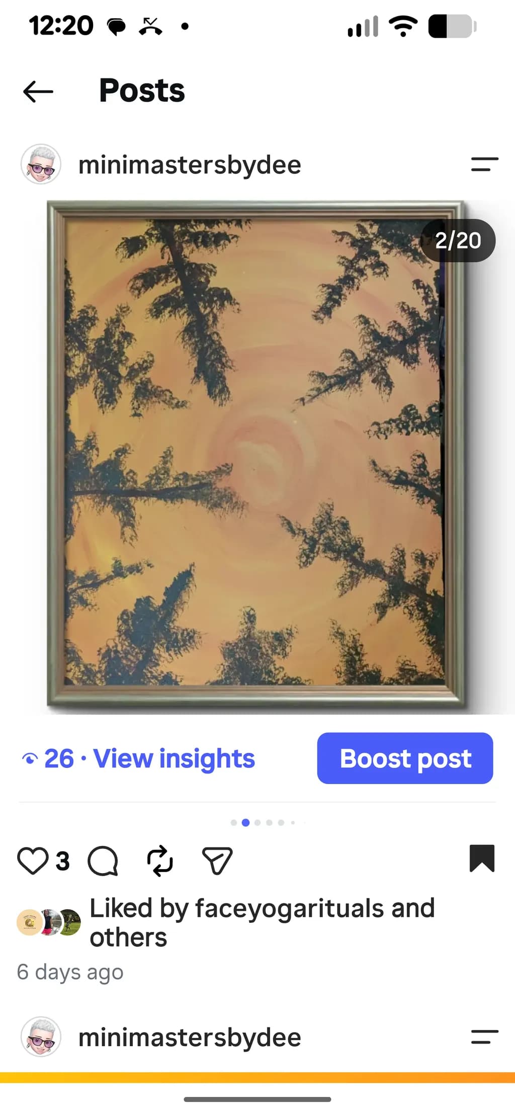 Sunset Trees Frame
