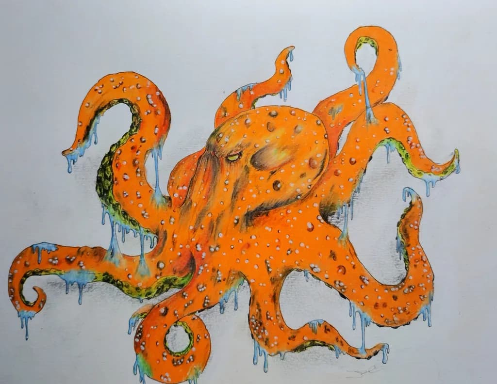 Dripping Orange Octopus