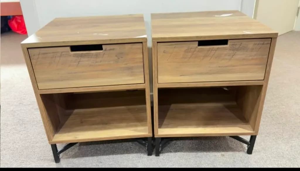 Wooden Nightstand Pair