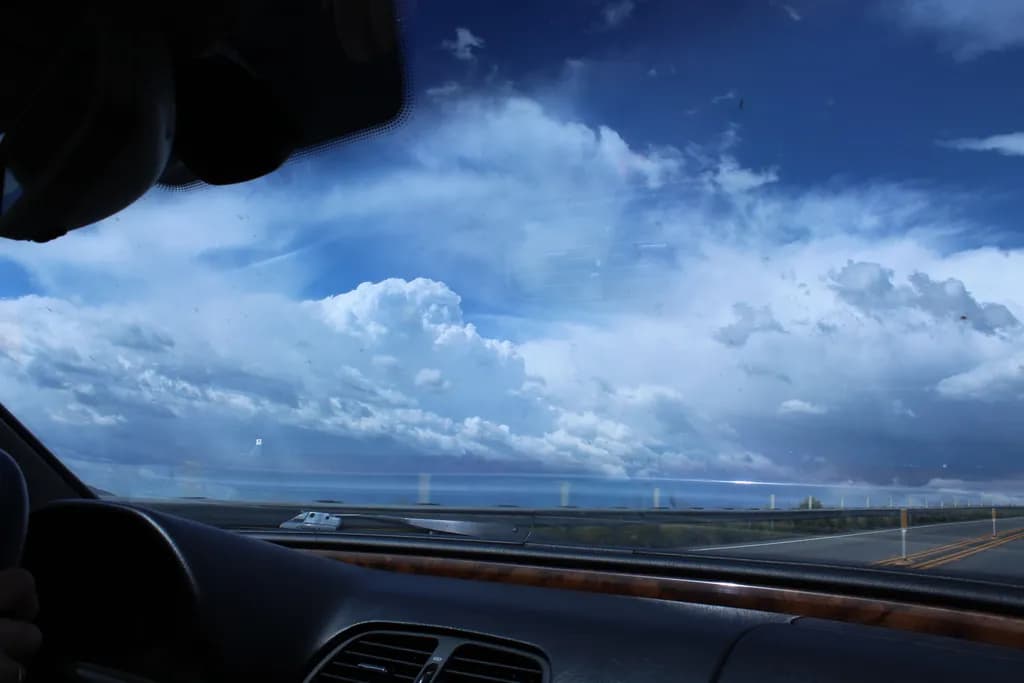 Cloudscape Through Windshield