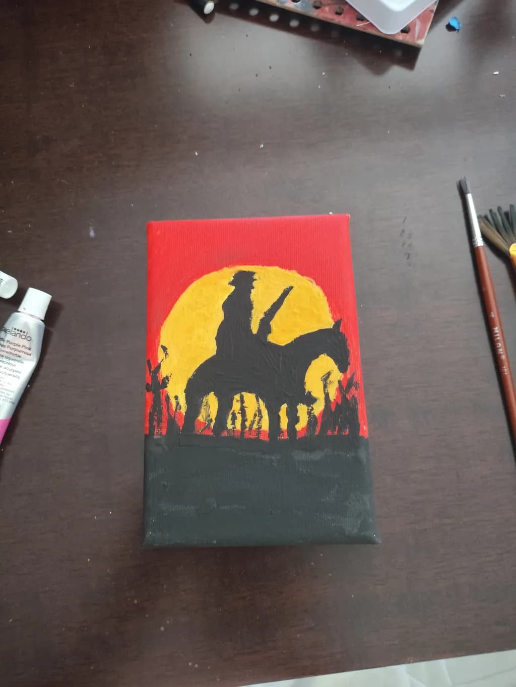 Silhouette Rider at Sunset