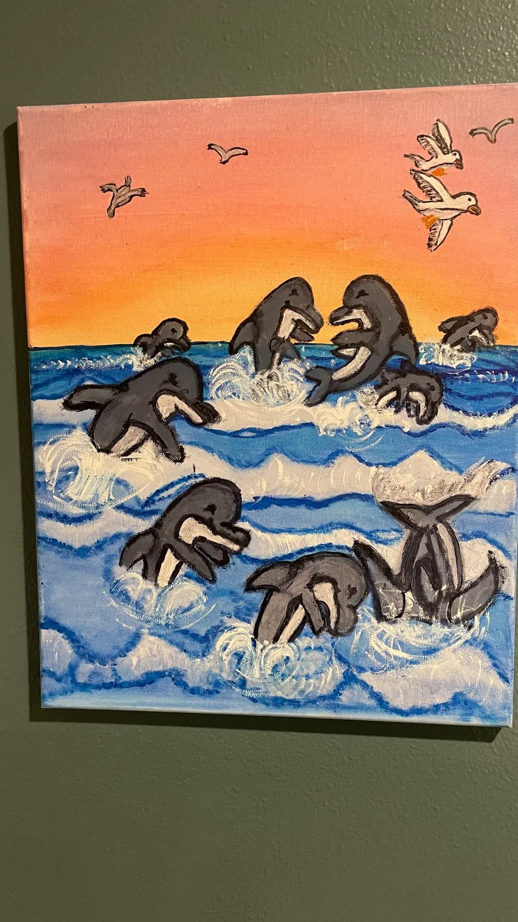 Dolphins at Sunset