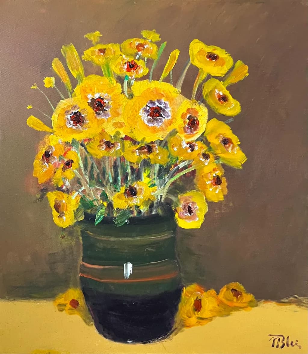 Yellow Flowers Vase