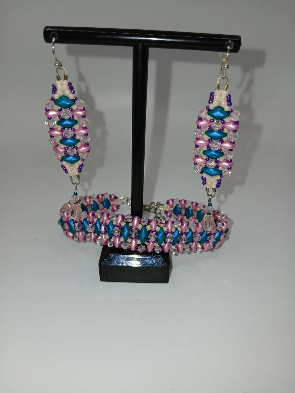 Beaded Bracelet and Earrings Set