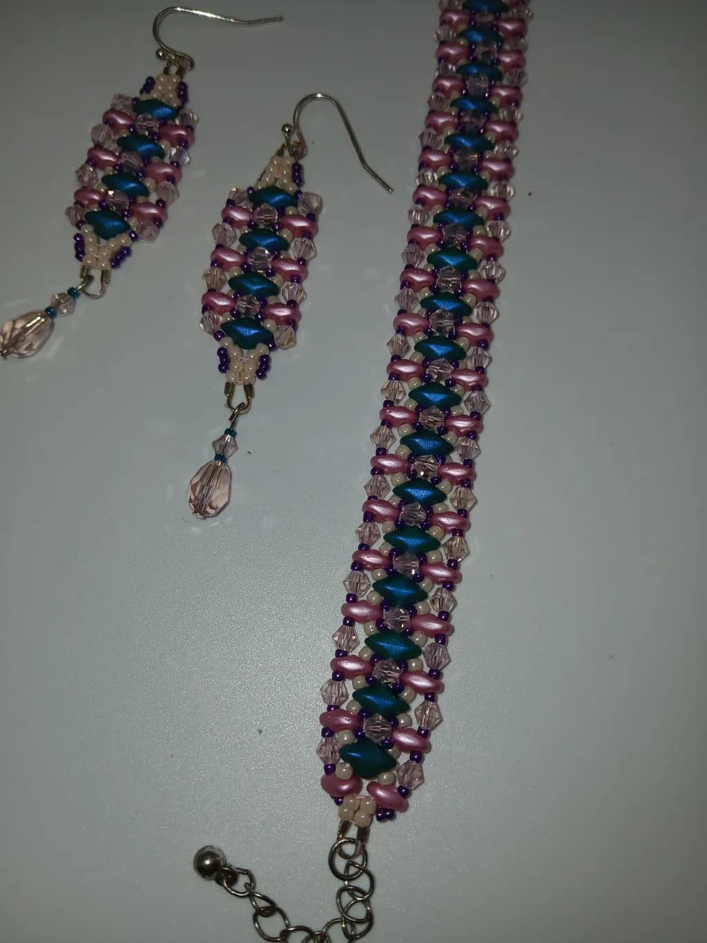 Beaded Bracelet and Earrings Set