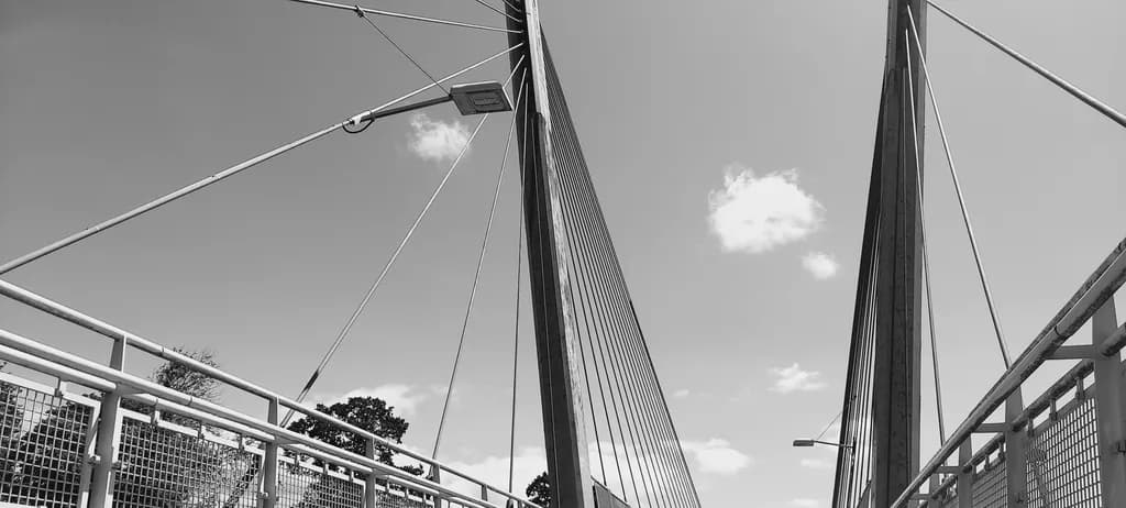 Monochrome Suspension Bridge