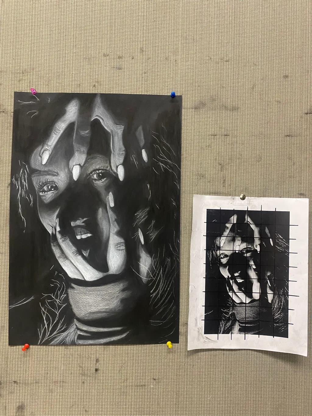 Shadowed Face Hands